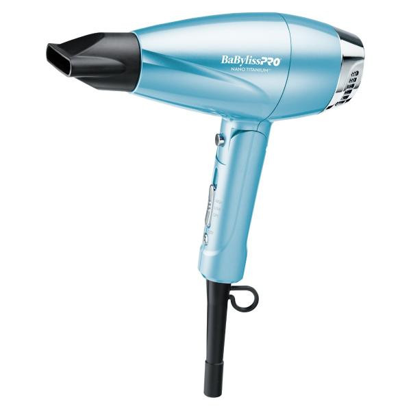 Compact folding ionic and nano-titanium hairdryer