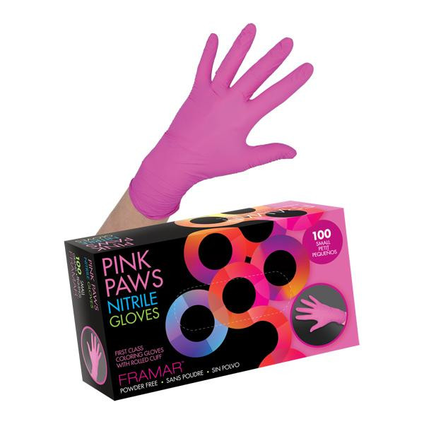 Pink Paws - Nitrile - Small - 100/case