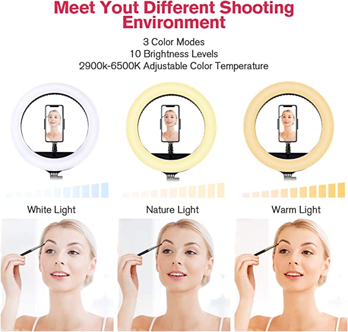 18-Inch LED Ring Light for Photography and Video, Model PLH-480L