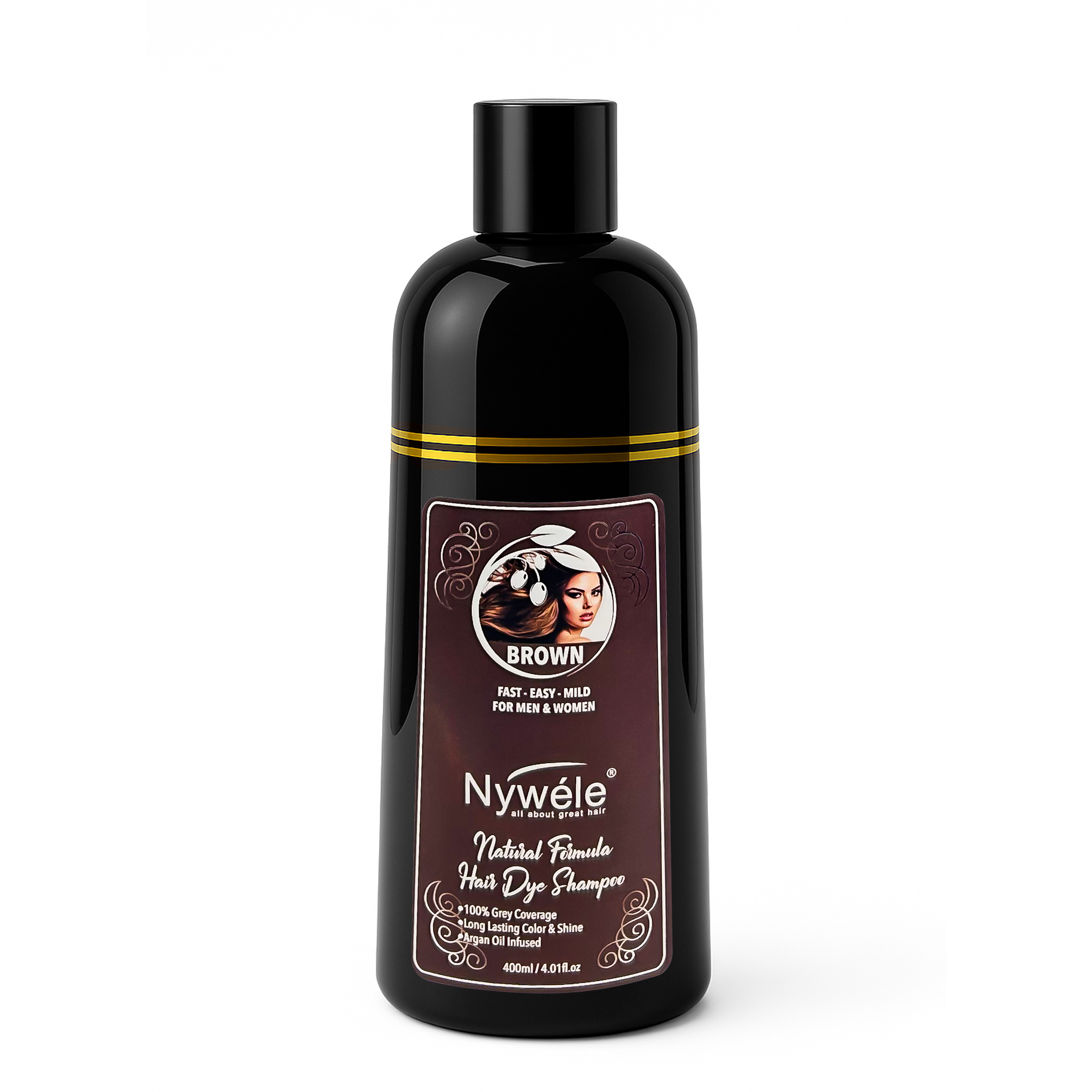 Nywele Hair Color Shampoo 3-in-1 | Instant Hair Dye Shampoo for Gray Coverage – For Men & Women
