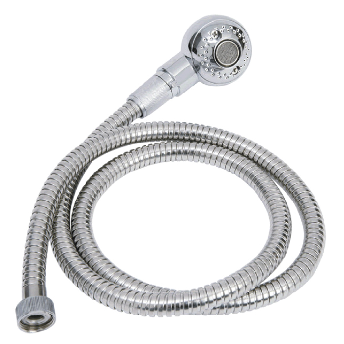 Polished Chrome Handheld Shower Head with Flexible Hose