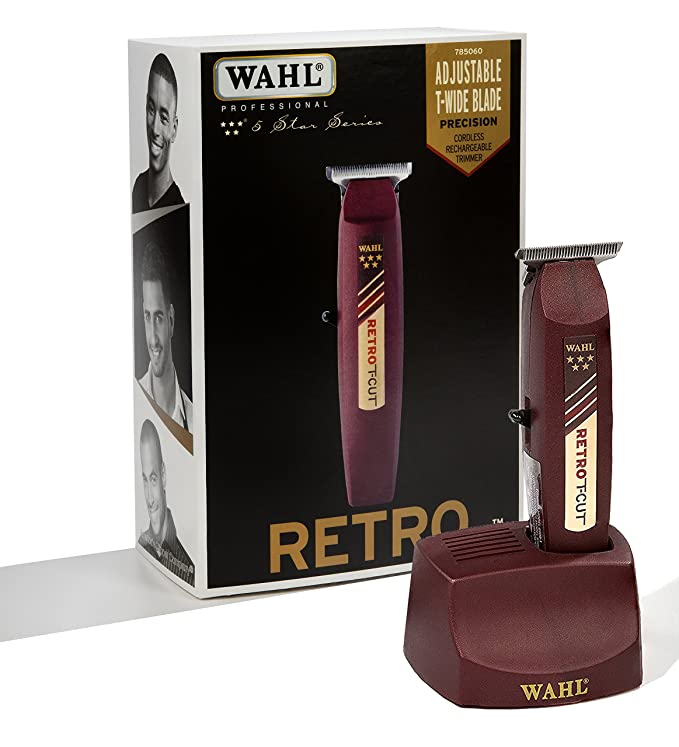 Wahl 5-Star Professional Retro T-Cut Wireless Trimmer for Barbers & Stylists - 60 Min Battery Life
